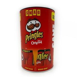 Pringles Swag Boxer Briefs Mens Large Underwear Red Yellow Fun Novelty Gift